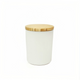 6 oz Matte White Cali Jar with Natural Style Wooden Lid