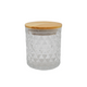 8 oz Clear Textured Jar with wooden lid