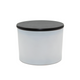 16 oz Matte White Cali Jar with Black Wood Style Lid