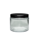 12 oz Clear Salsa Jar with Gloss Black Lid
