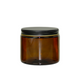 12 oz Amber Salsa Jar with Black Style Lid