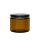 12 oz Amber Salsa Jar with Black Lid