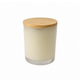 10 oz Gloss Ivory Cali Jar with Natural Wood Style Lid
