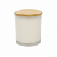13.5 oz Gloss White Cali Jar with Natural Wooden Style Lid