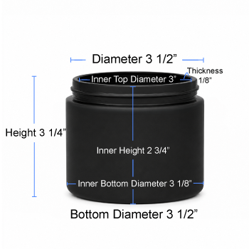 12 oz Matte Black Salsa Jar Specs