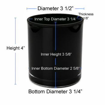 13.5 oz Gloss Black Cali Jar Specs