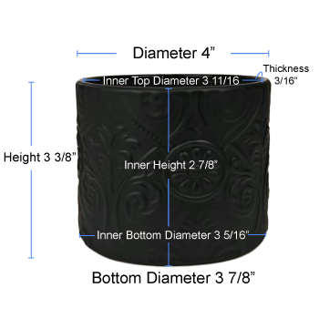 14 oz Matte Black Marquis Jar Specs