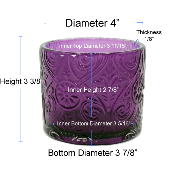 14 oz Purple Marquis Jar Specs