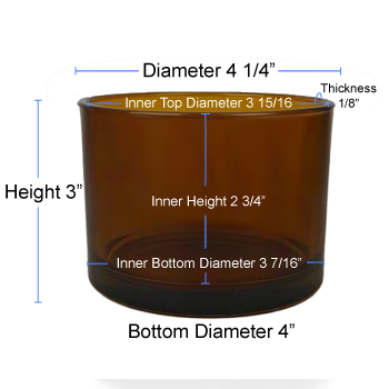16 oz Amber Cali Jar Specs
