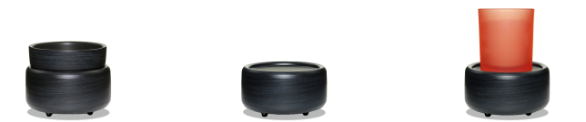 2-IN-1 Stone Black Candle Warmer display