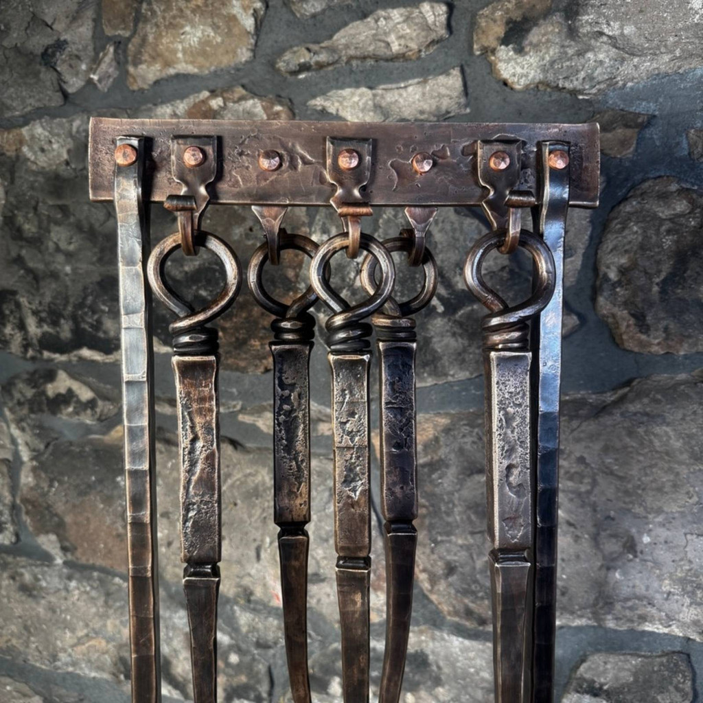 Bronze Lodge Fireplace Tools & Stand