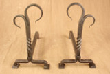 wrought iron twisted juniper andirons