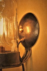 Vintage Wall Light with Whiskey Bottle