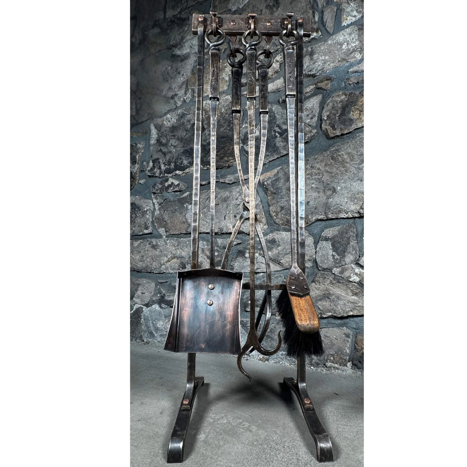 Bronze Lodge Fireplace Tools & Stand