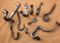 Hand forged wrought iron hooks