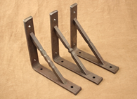 Hand forged wrought iron shelf brackets