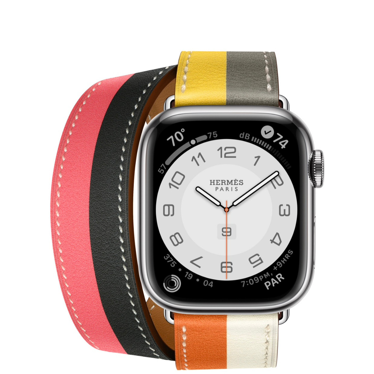 Apple Watch Hermès Silver Stainless Steel Case with Casaque Double