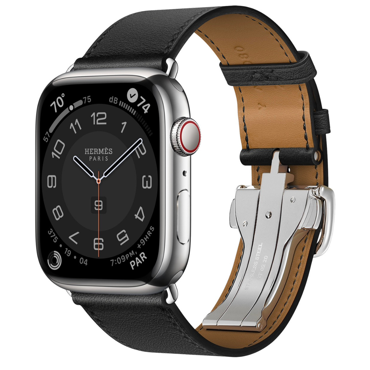 Apple Watch Hermès Silver Stainless Steel Case with Single Tour Deployment  Buckle 45mm GPS + Cellular