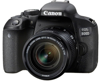 Canon EOS 800D DSLR with EF-S 18-55 mm f/4-5.6 IS STM - Black