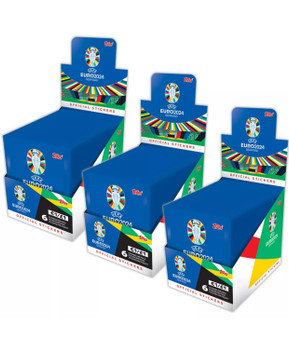 3 x Topps UEFA Euro 2024 Germany Official Stickers Full Box 300 Packets