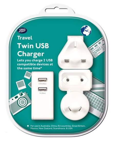 Boots Travel Twin USB Charger