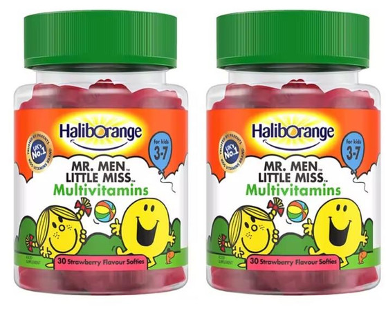 Haliborange Mr Men Little Miss Multivitamins 3 To 7 Years Strawberry 30 Softies (Bundle of 2)