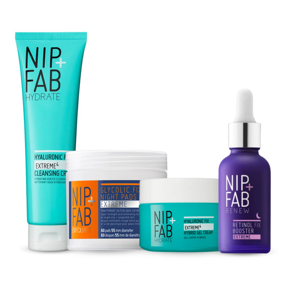 Nip+Fab Night Time Cycle Exfoliate & Hydrate Skincare Set (Worth £90)