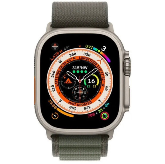 Apple Watch Ultra Cellular GPS 49mm Titanium Case Green Alpine Loop 