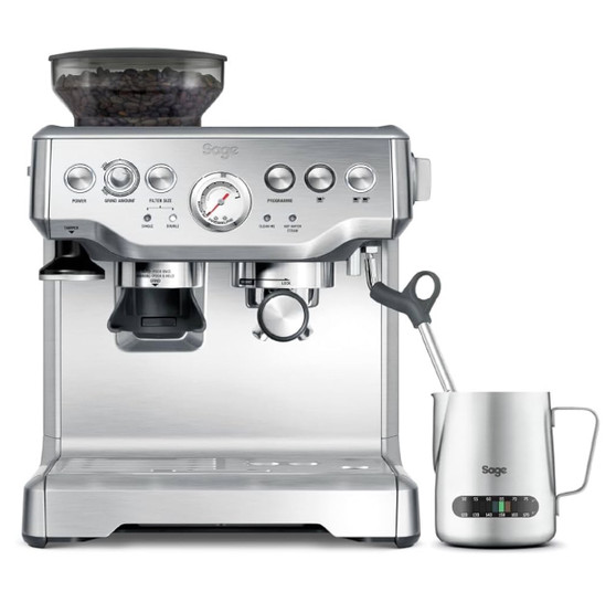 Sage - The Barista Express - Bean to Cup Coffee Machine with Grinder and Milk Frother, Brushed Stainless Steel