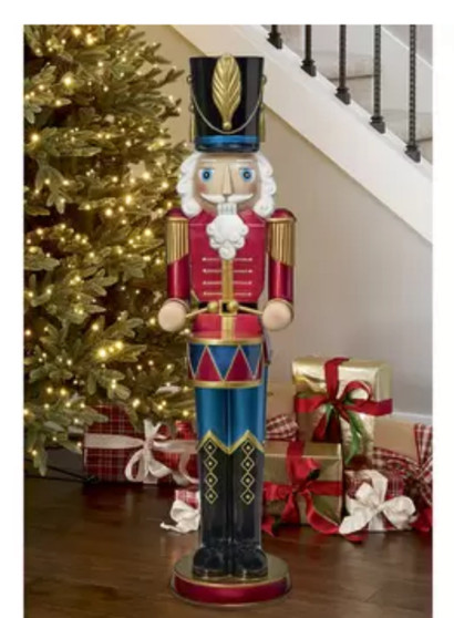 3.5ft (1m) Wooden Nutcracker Drummer