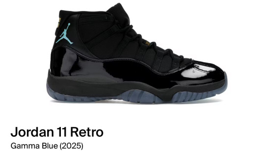 Jordan 11 Retro Gamma Blue 2025 Sizes UK 3 - UK 16 