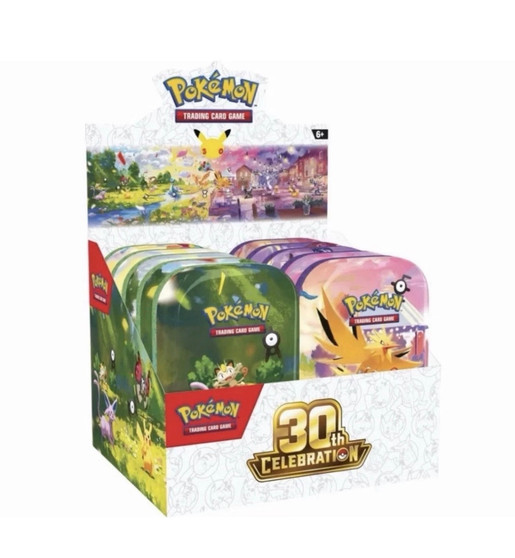 PRESALE Pokémon 30th Anniversary Mini Tin Display Factory Sealed (10 Mini Tins)