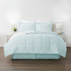 Queen Microfiber 6-Piece Reversible Bed-in-a-Bag Comforter Set in Aqua Blue Q280-QUAQ6599 Queen Microfiber 6-Piece Reversible Bed-in-a-Bag Comforter Set in Aqua Blue Q280-QUAQ6599