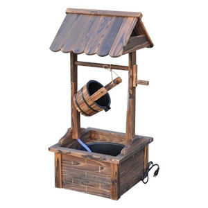 Outdoor Garden Solid Wood Wishing Well Water Fountain with Bucket and Pump Q280-WFAREPG1039258753 Outdoor Garden Solid Wood Wishing Well Water Fountain with Bucket and Pump Q280-WFAREPG1039258753