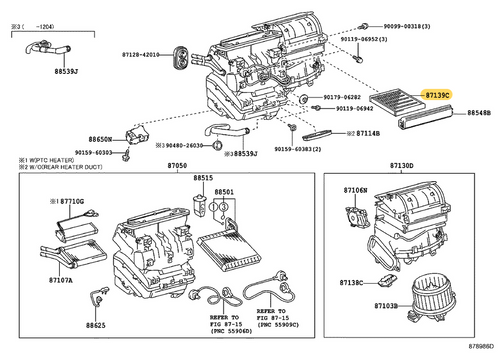 Toyota Genuine Cabin Air Filter (AC Filter) for Land Cruiser Prado J150, Land Cruiser J200, Corolla and more - Part Number: 87139-30040