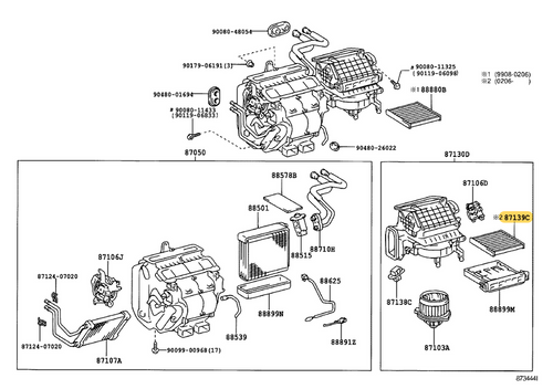 Toyota Genuine Cabin Air Filter (AC Filter) for Land Cruiser Prado J120, 4Runner, Fj Cruiser and more - Part Number: 87139-32010