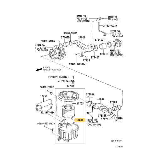 Toyota Genuine Air Filter for Hilux, Fortuner, Innova/Kijang Innova and more - Part Number: 17801-0C010