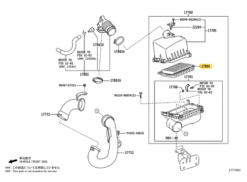 Toyota Genuine Air Filter for Corolla, Yaris, Rav4 and more - Part Number: 17801-21050