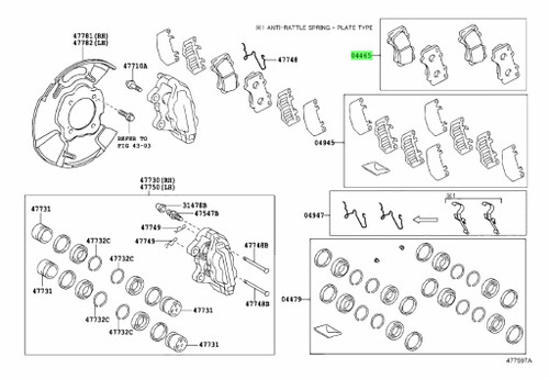 Toyota Genuine Brake Pad Kit (Front) for Fortuner, Hilux and more - Part Number: 04465-0K090