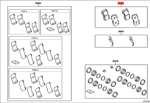 Toyota Genuine Brake Pad Kit (Front) for Fortuner and more - Part Number: 04465-0K370