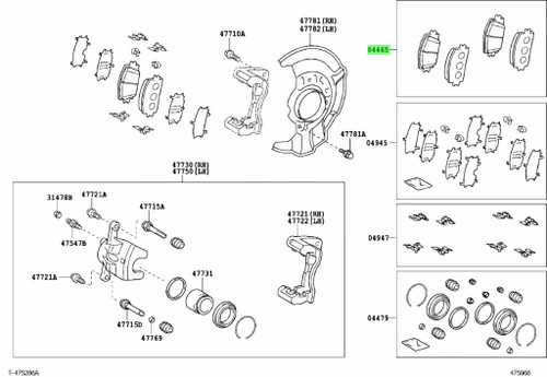 Toyota Genuine Brake Pad Kit (Front) for Yaris, Vios/Yaris Ativ and more - Part Number: 04465-52260