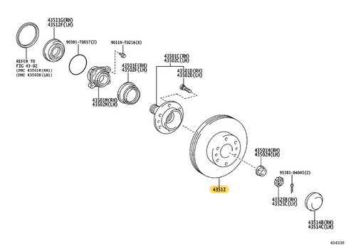 Toyota Genuine Brake Disc (Front) for Fortuner, Hilux and more - Part Number: 43512-0K210