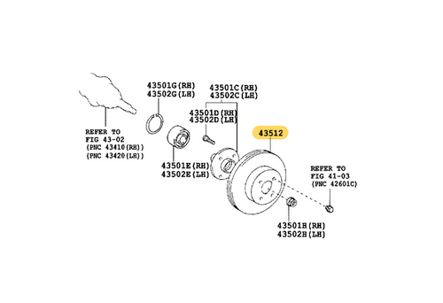 Toyota Genuine Brake Disc (Front) for Yaris, Corolla Axio, Prius C and more - Part Number: 43512-52120