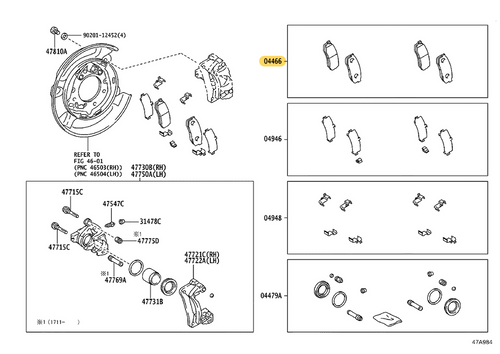 Toyota Genuine Brake Pad Kit (Rear) for Land Cruiser Prado J150, Fortuner, 4Runner and more - Part Number: 04466-60140