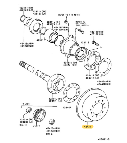 Toyota Genuine Brake Disc (Rear) for Land Cruiser Prado J120, Land Cruiser Prado J90, 4Runner and more - Part Number: 42431-60201