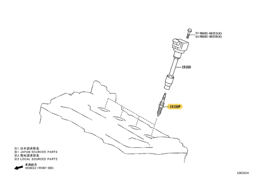 Toyota Genuine Spark Plug for Lexus Rx500H, Highlander/Kluger, Lexus Nx350 and more - Part Number: 90919-01303