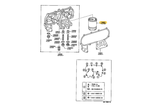 Toyota Genuine Oil Filter for Hiace, Hilux, Dyna and more - Part Number: 15600-41010