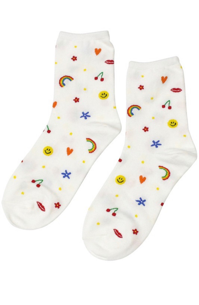 CALIstyle All The Feels Emoji Socks In White