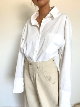 CALIstyle Not Your Boyfriends Oversized Button Down Shirt In White 