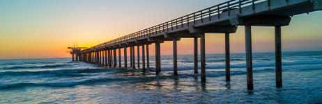 Sunset image of Scripps Pier in La Jolla, California